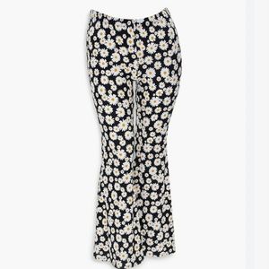 Flared Daisy Pattern Pants.